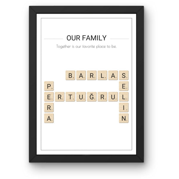 Scrabble Kelime Oyunu Kişiye Özel Çerçevesiz Poster